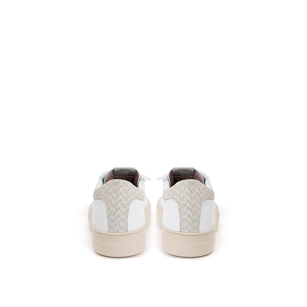 White Leather Low Top Sneakers