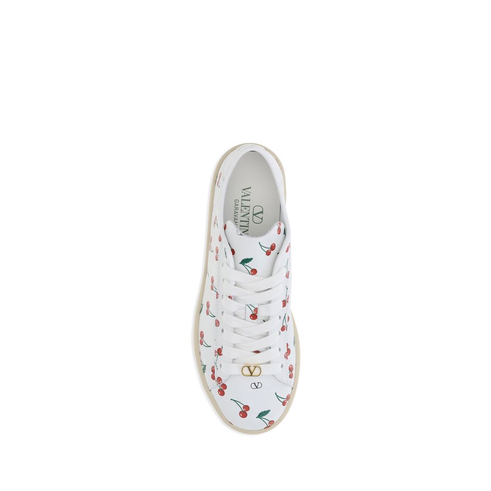 White Calf Leather Bos Taurus Low Top Sneakers