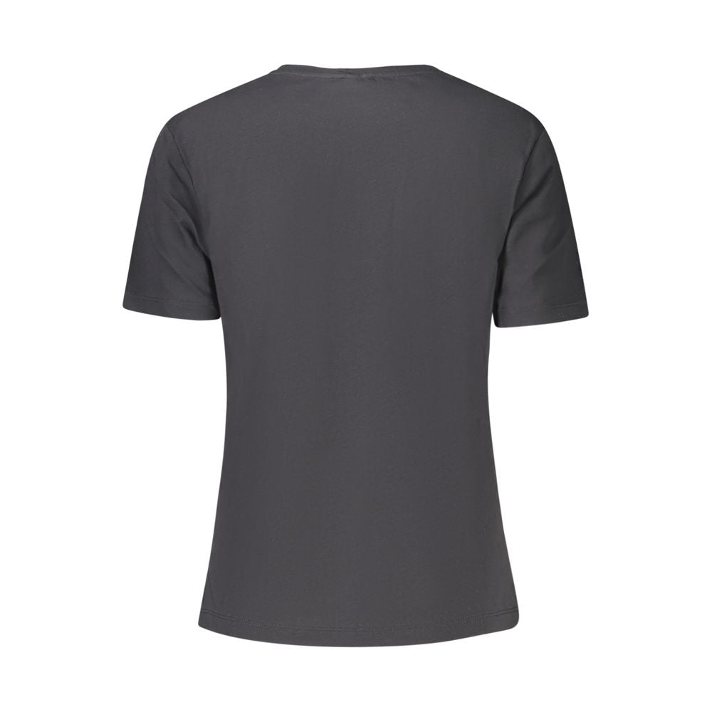 Black Cotton Women T-Shirt