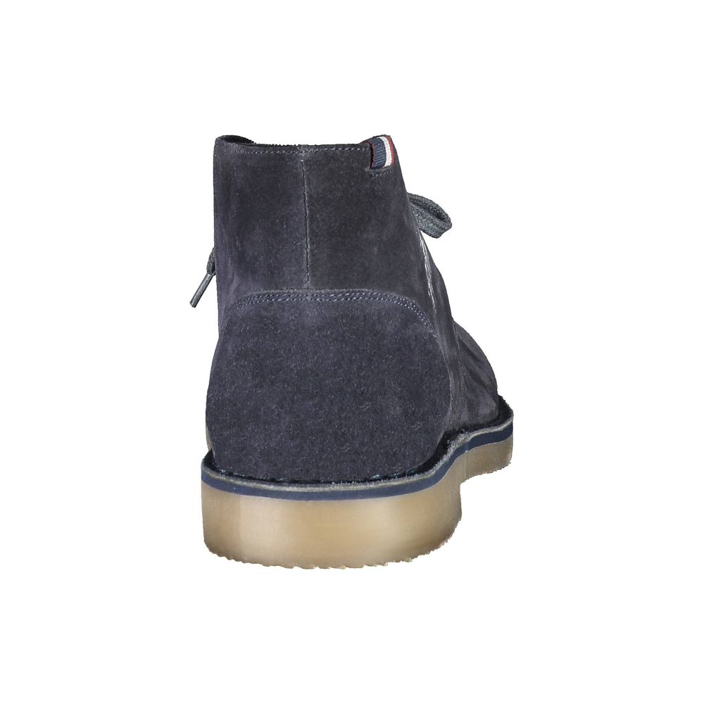 Blue Leather Men's Ankle Boot