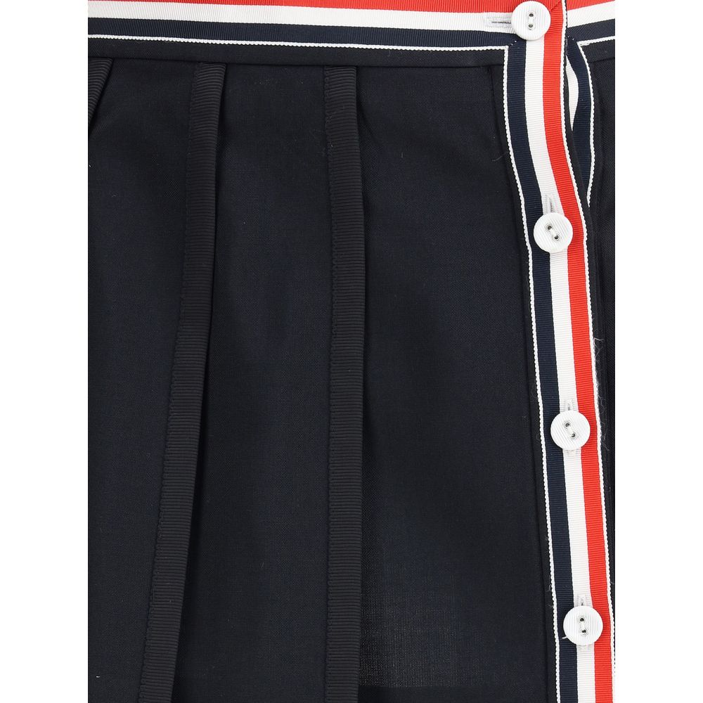 Black Wool Mini Skirt