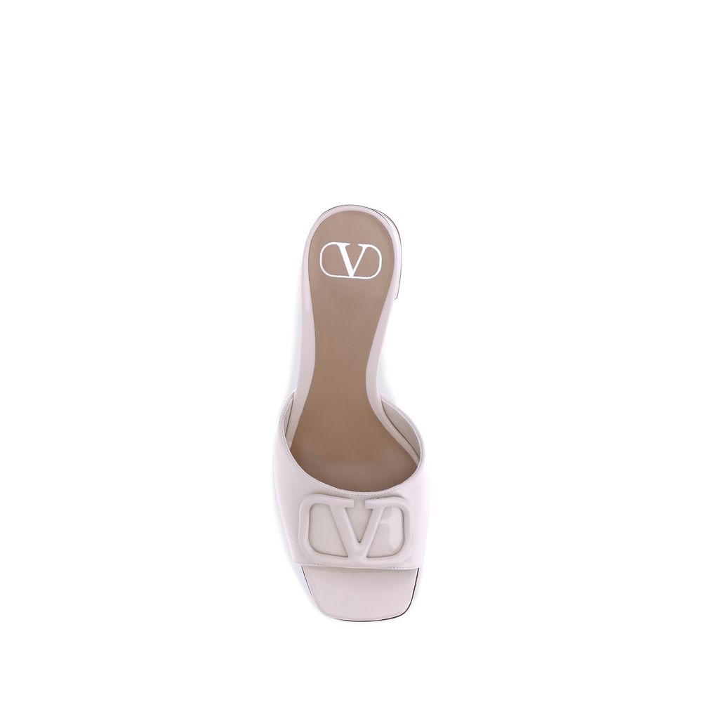 Beige Calf Leather Bos Taurus Flat Sandals