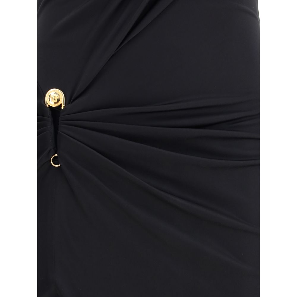 Black Viscose Casual Dress
