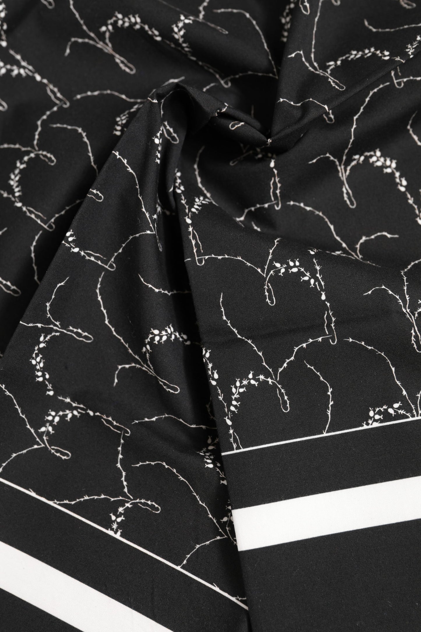 Black White Printed Square Men Foulard Scarf