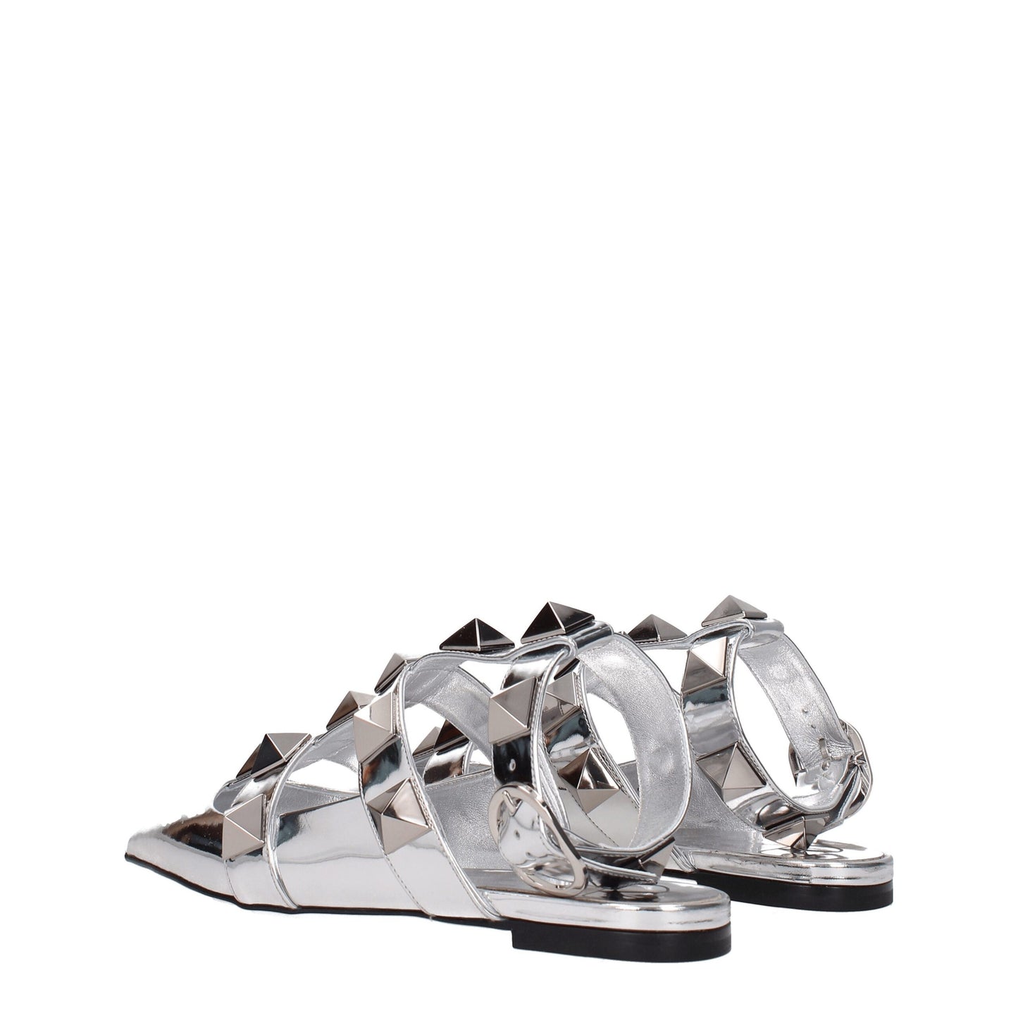 Gray Leather Sandals