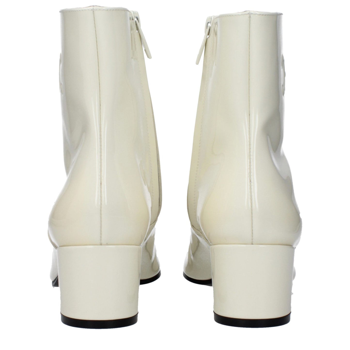Beige Leather Ankle Boots