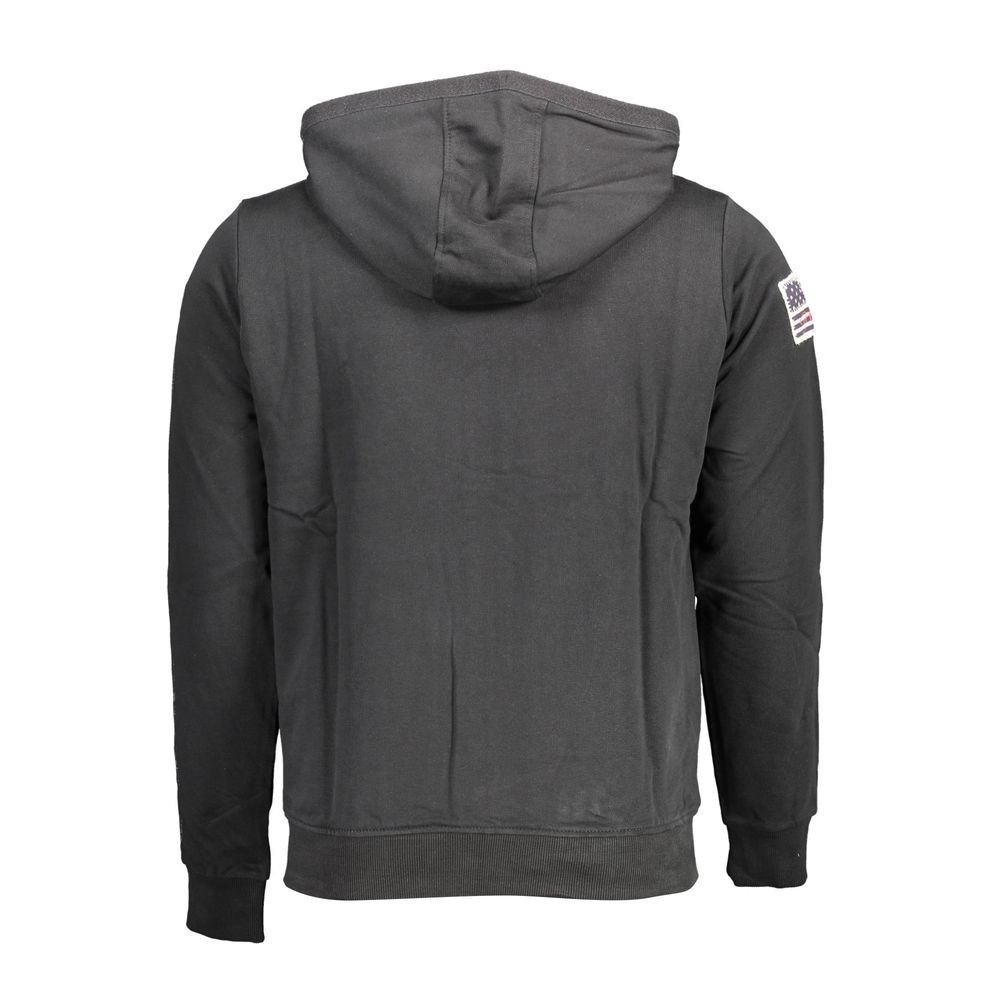 Black Cotton Men Sweatshirt