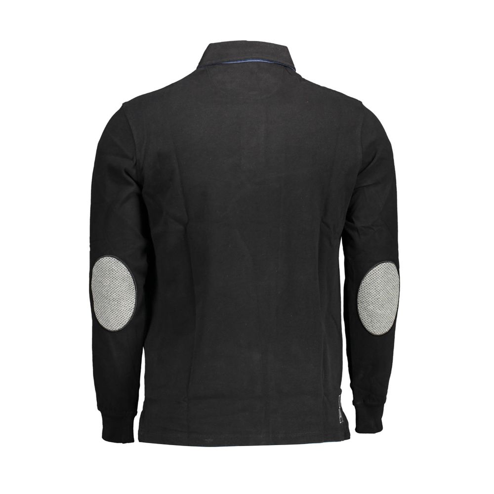 Black Cotton Men Polo Shirt