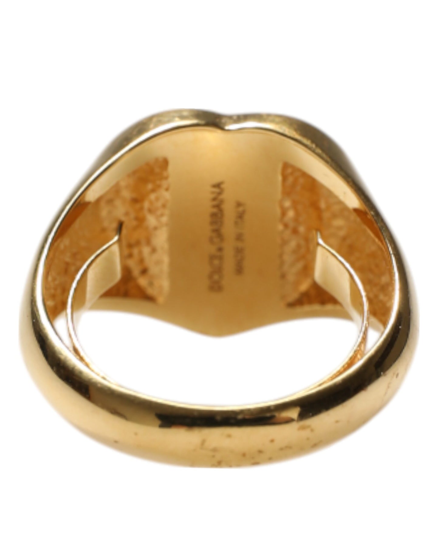 Gold Brass Crystal DG Logo Heart Women Ring