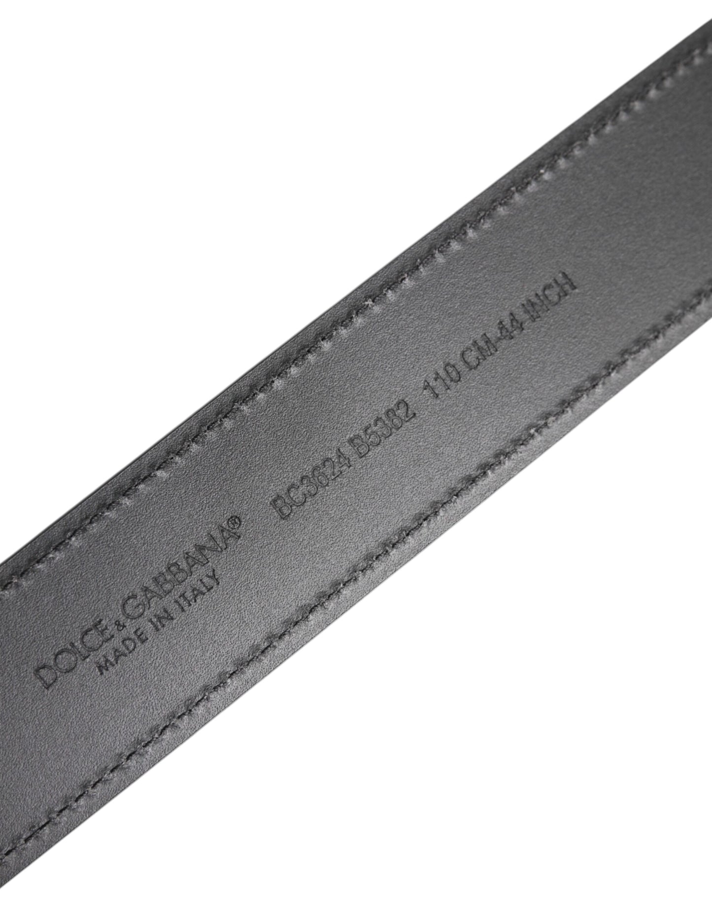 Black Leather Classic Metal Logo Buckle Belt