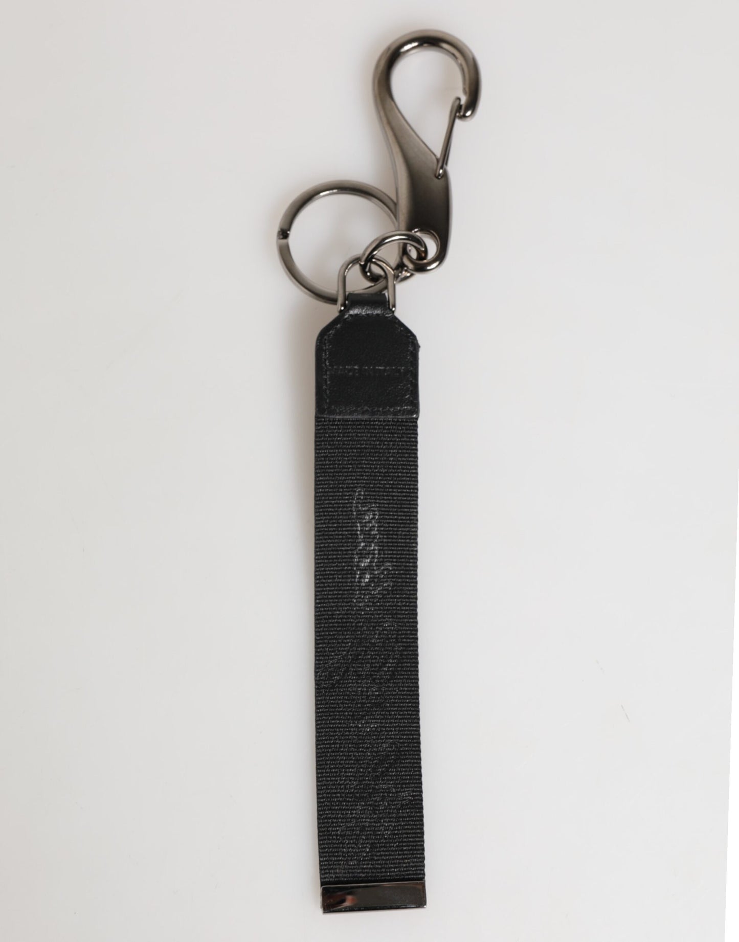 Black White Polyester DG Logo Silver Men Keychain Keyring