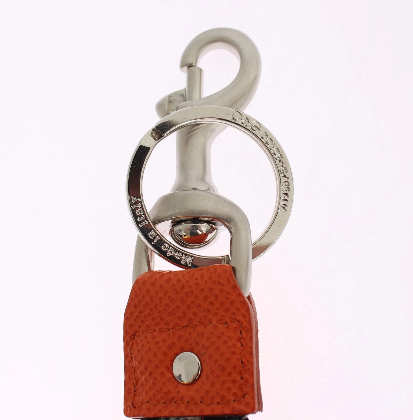 Red Raffia Leather Clasp Finder Keyring Keychain