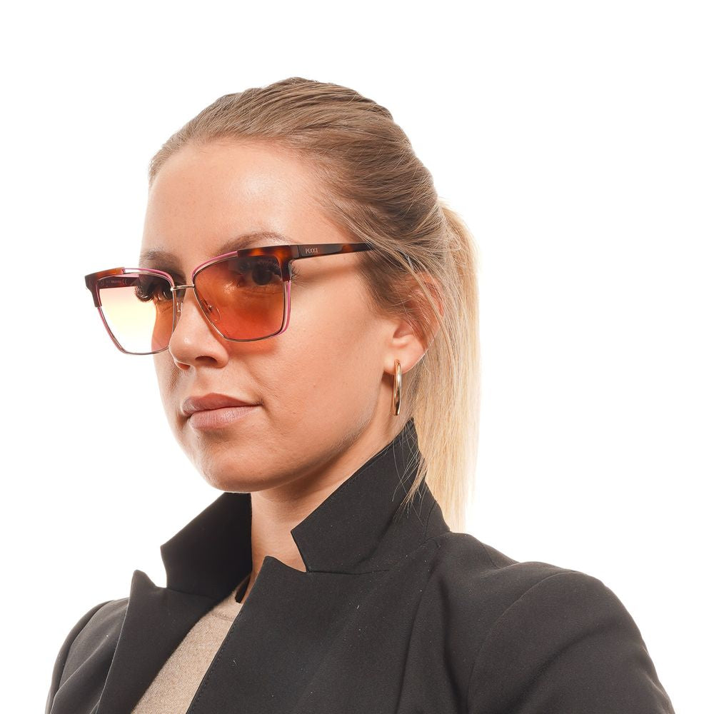 Brown Acetate & Metal Sunglasses