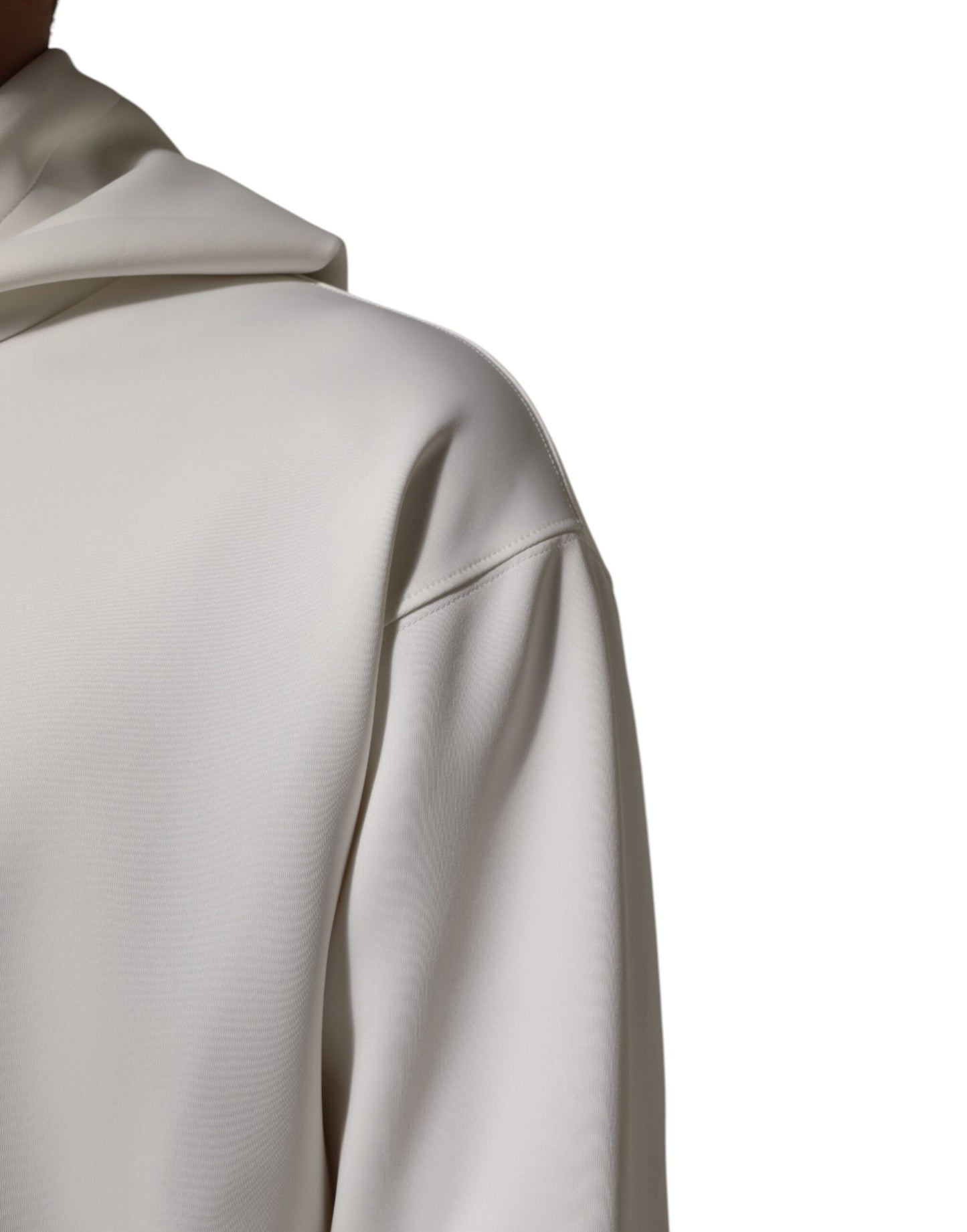 White Logo Hooded Men Sweatshirt Sweater