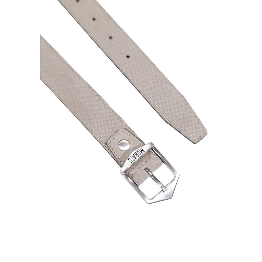 Gray Leather Regular Belt