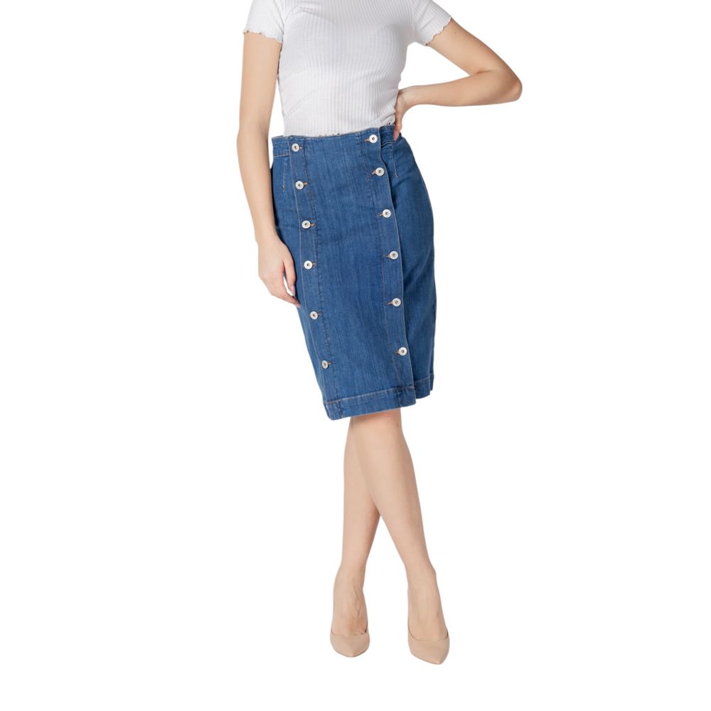 Blue Cotton Long Skirt