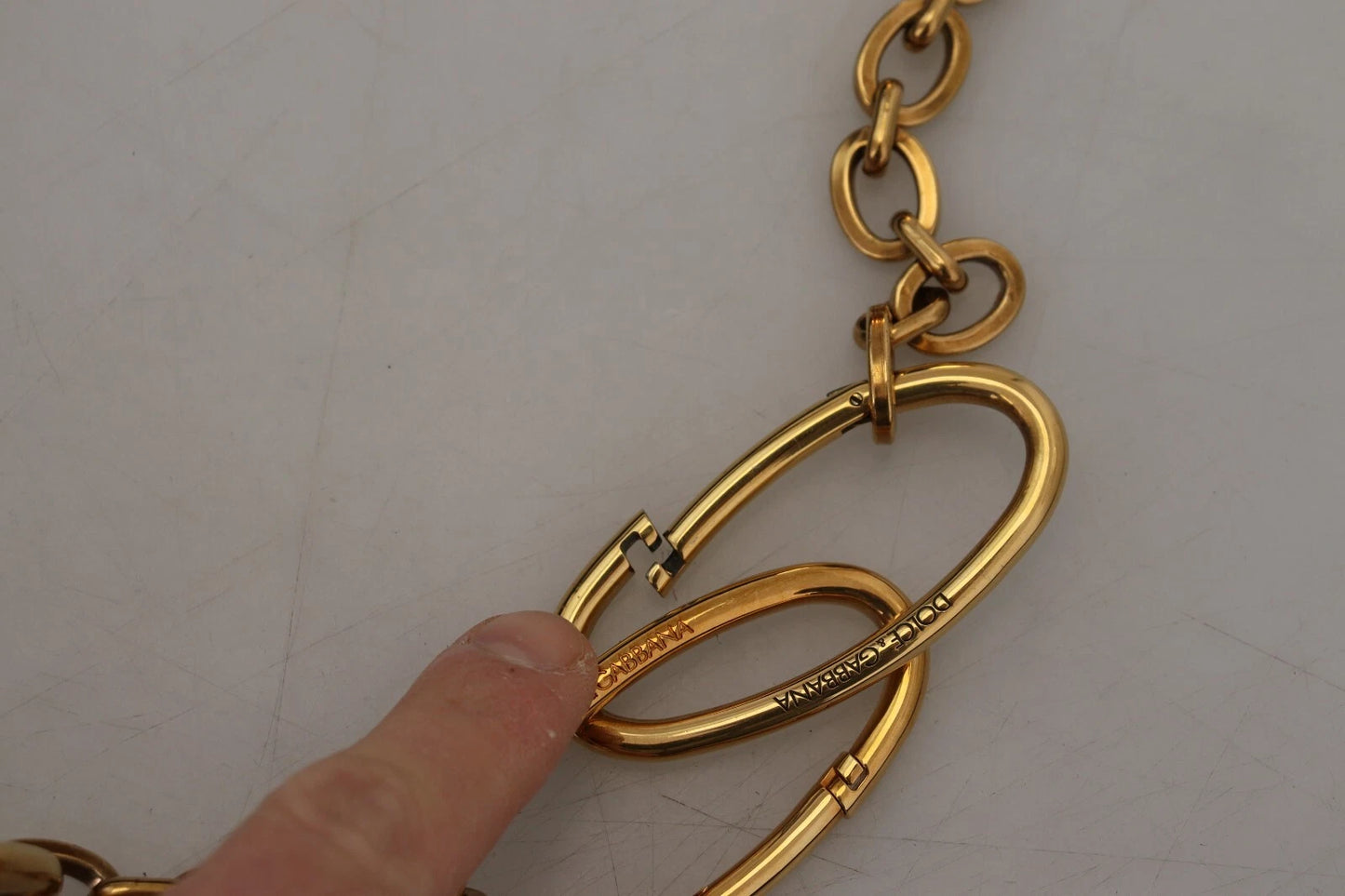 Gold Beige Textile Leather AMORE Shoulder Strap