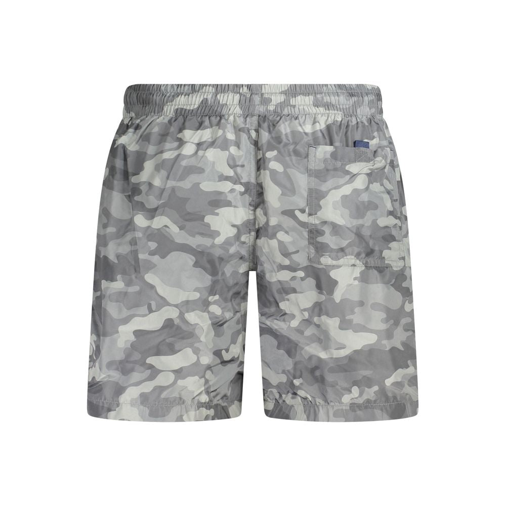Black Polyester Men's Swim Boxer