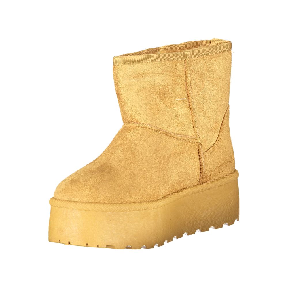 Marrone Polyester Women Ankle Boot