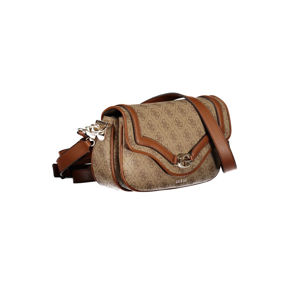 Beige Polyurethane Women's Handbag