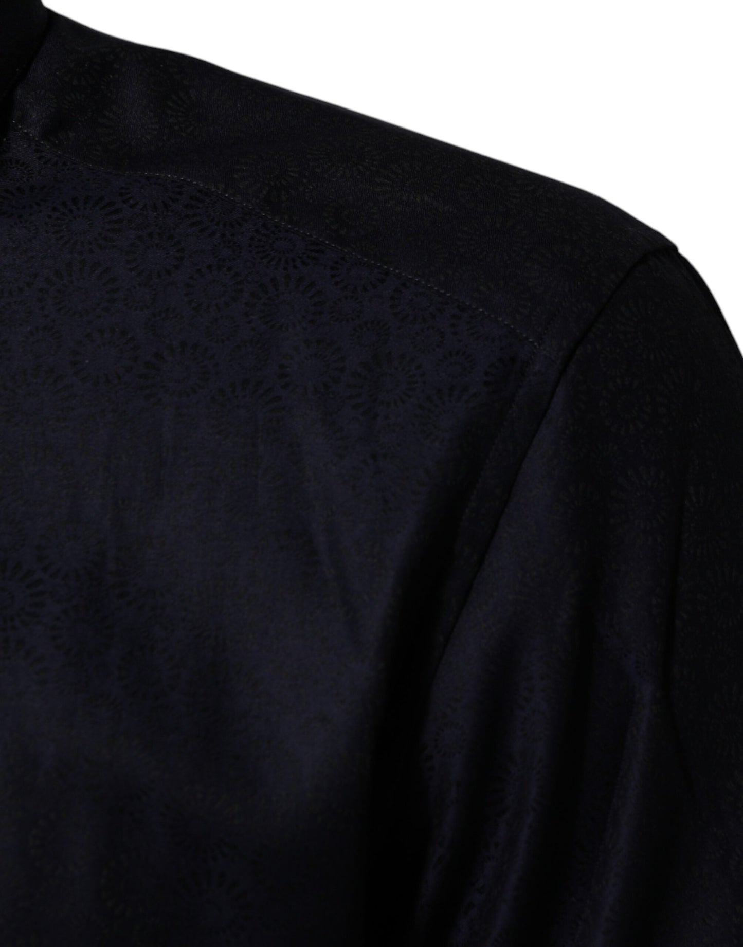 Blue Cotton Collared Long Sleeve GOLD Men Dress Shirt