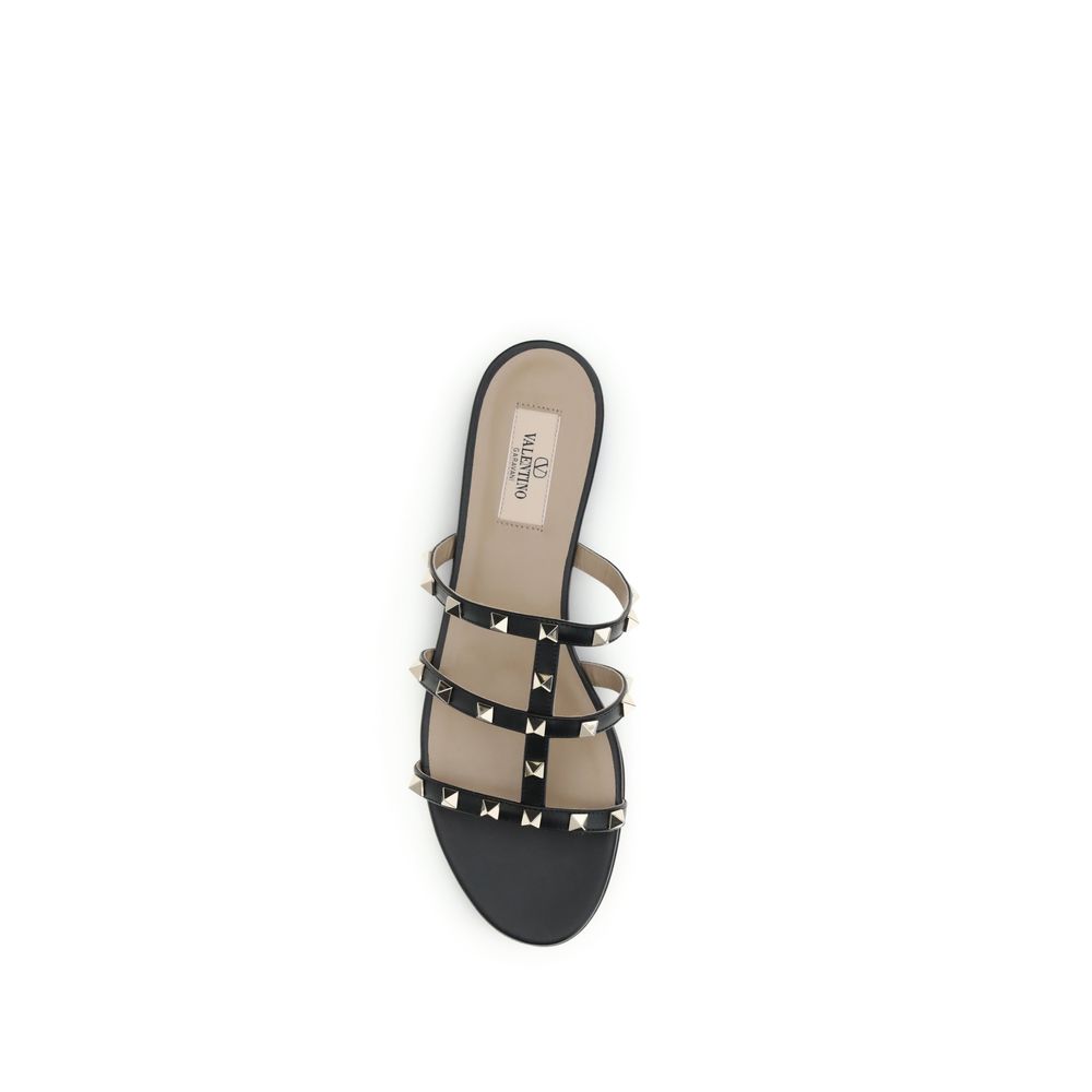 Black Calf Leather Bos Taurus Sandals
