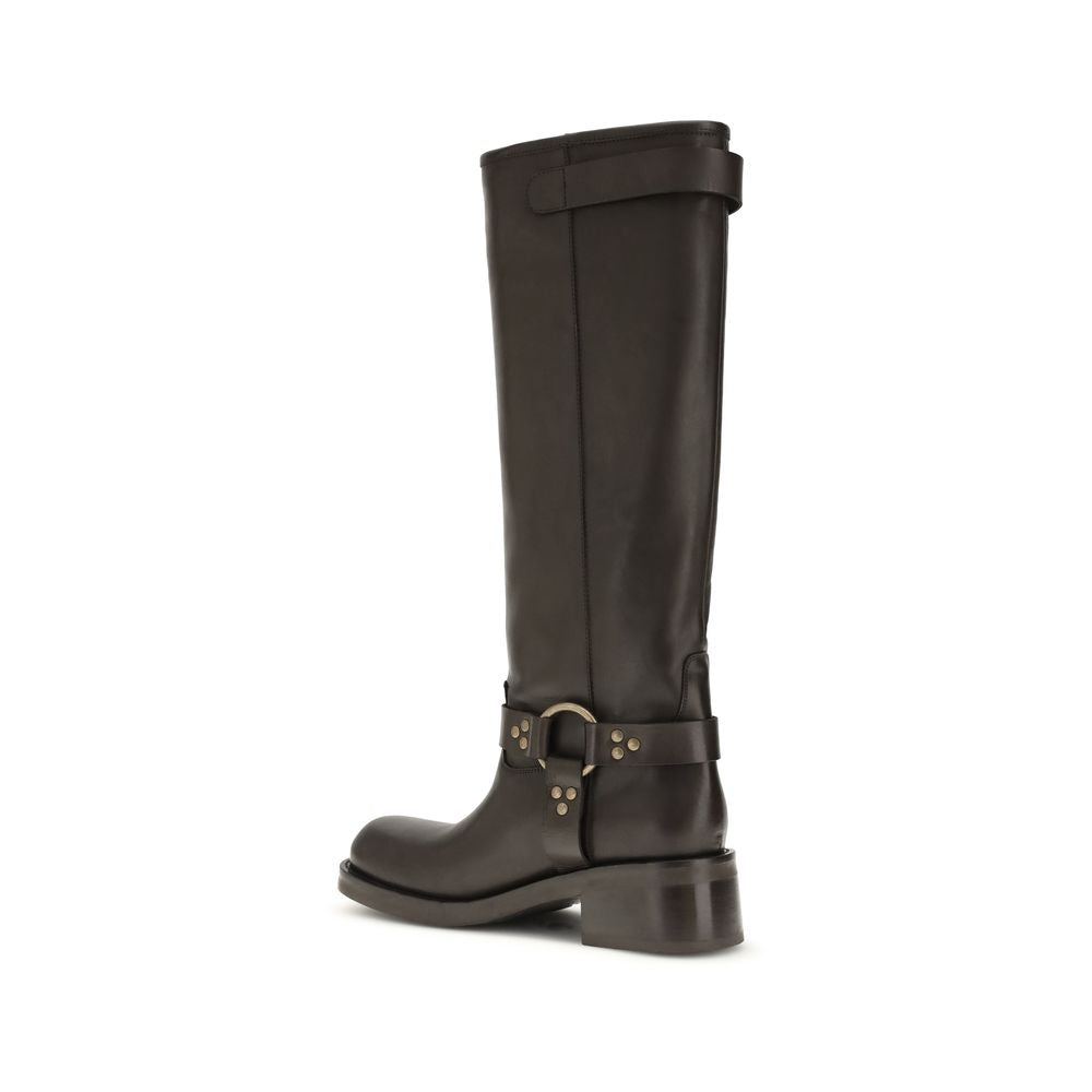 Brown Calf Leather Bos Taurus Lace-Up Boots