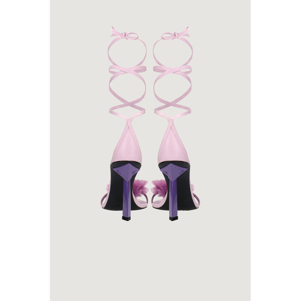 Purple Leather High Heel Pumps