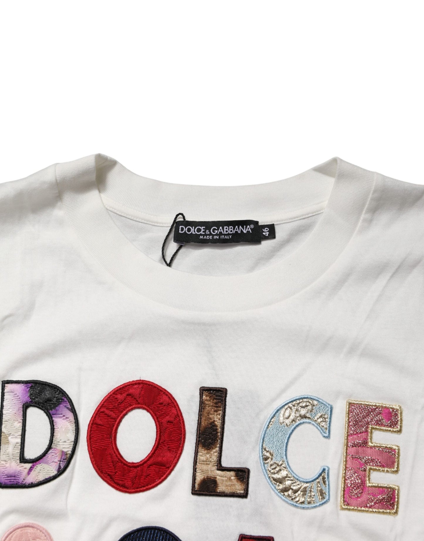 White Logo Crew Neck Short Sleeves T-shirt