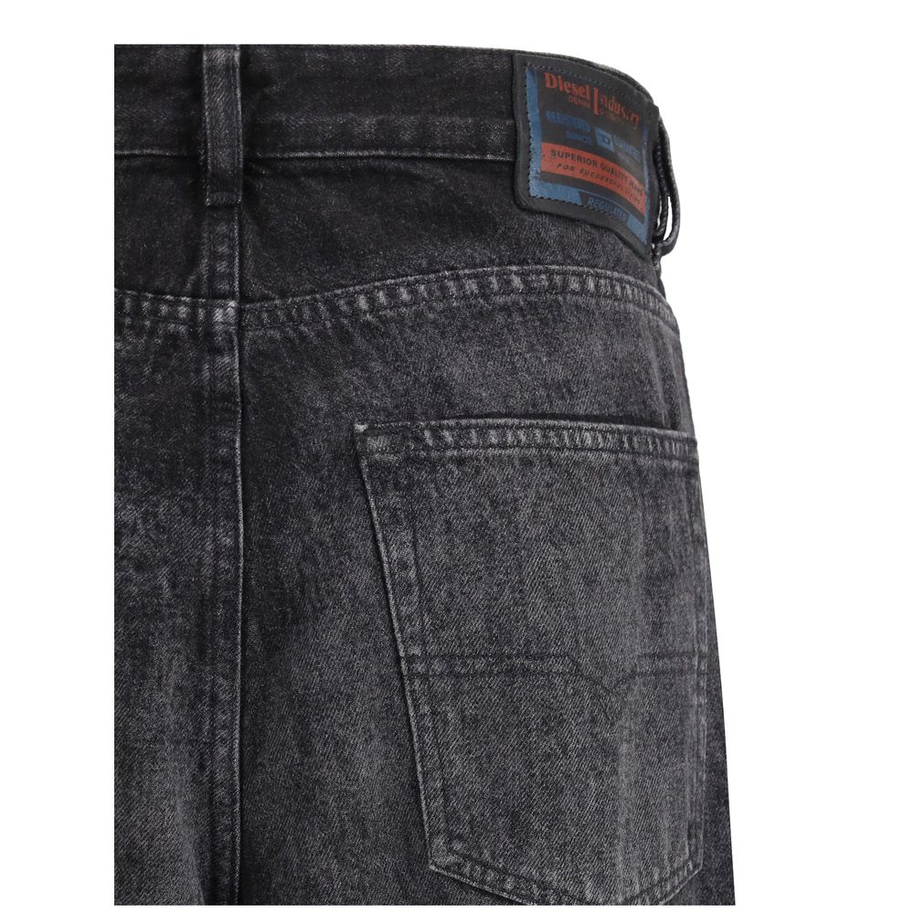 Black Cotton Relaxed Fit Jeans