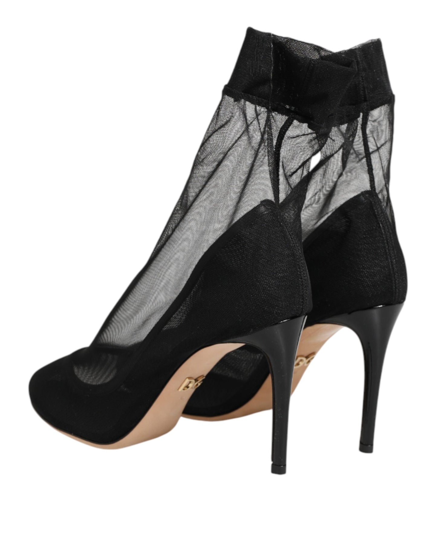 Black Nylon Stretch Mesh Sock Boots Shoes