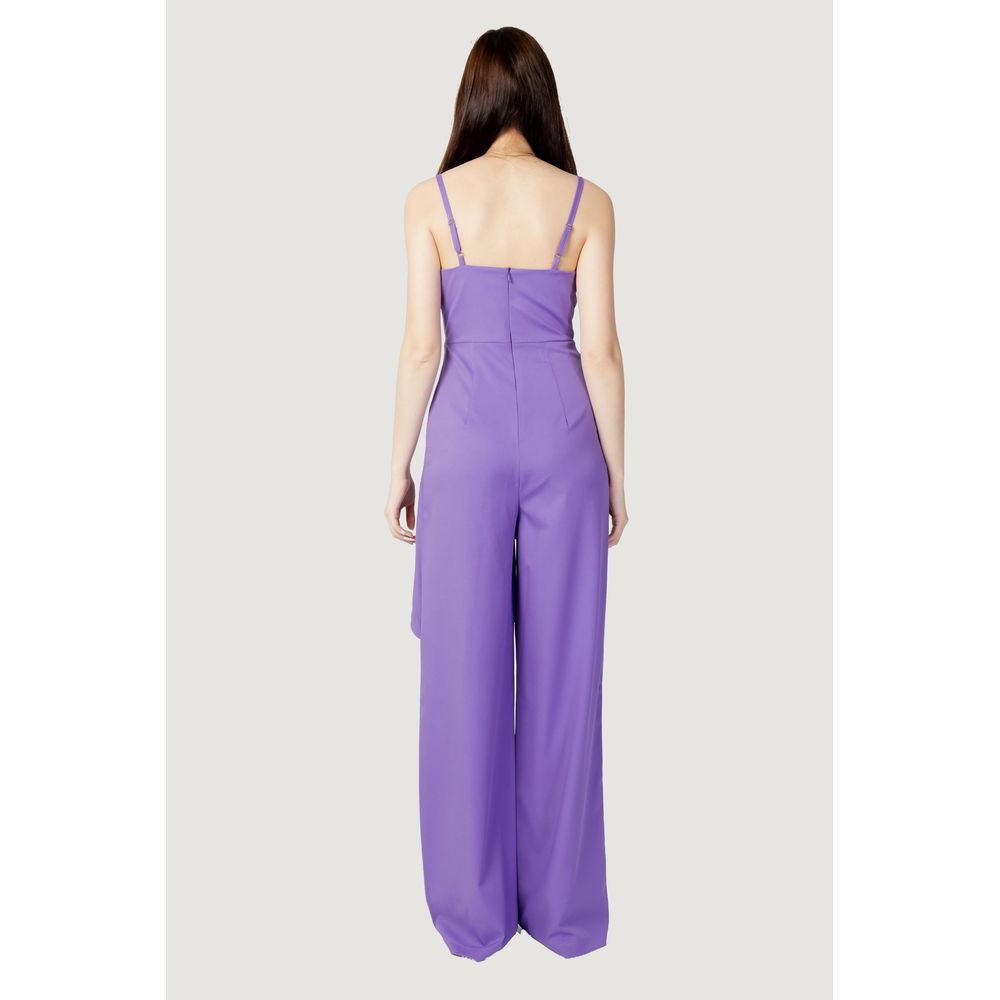 Purple Polyester Jumpsuit