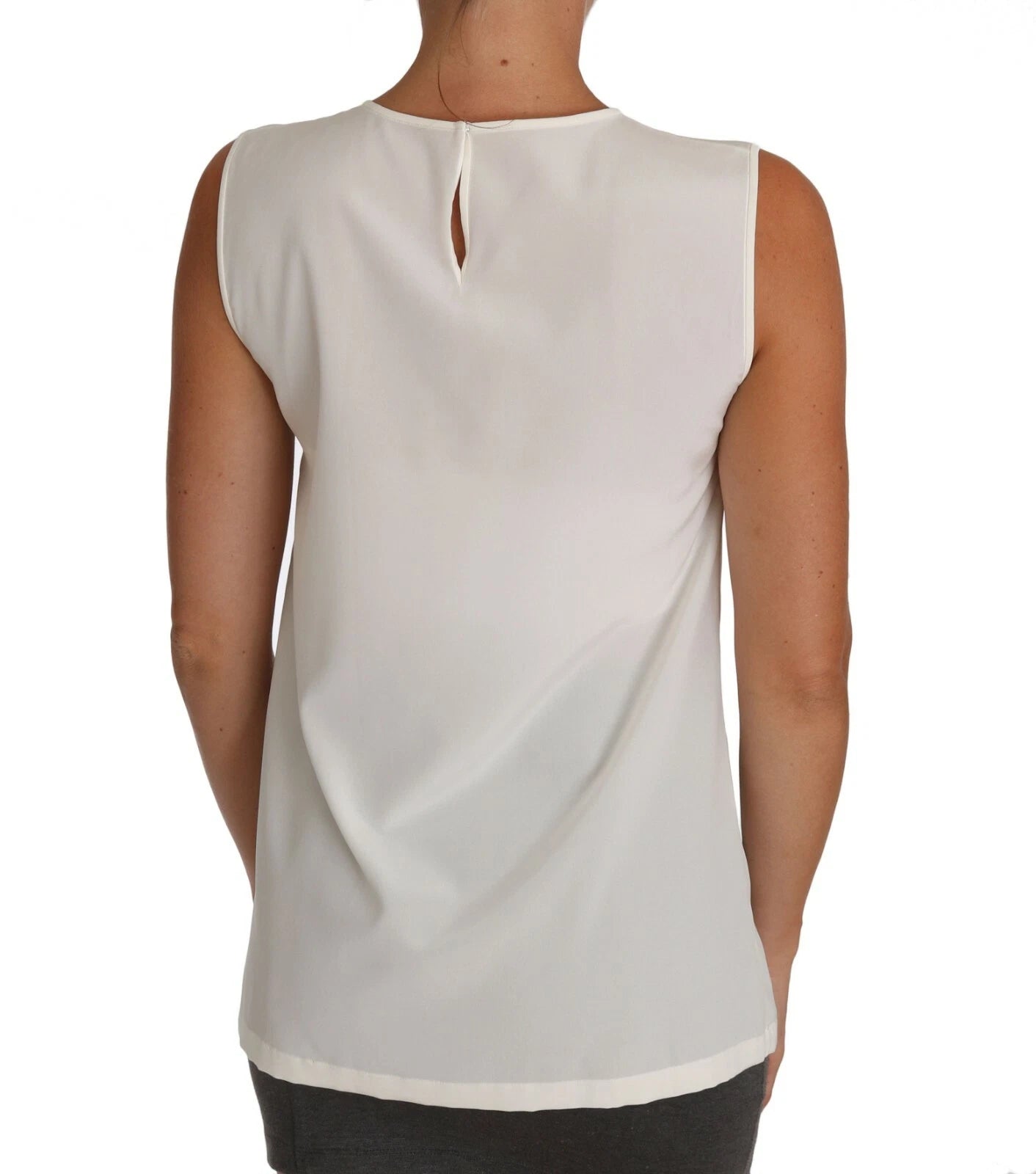 White Embellished Crystal Sequin Fairy Top