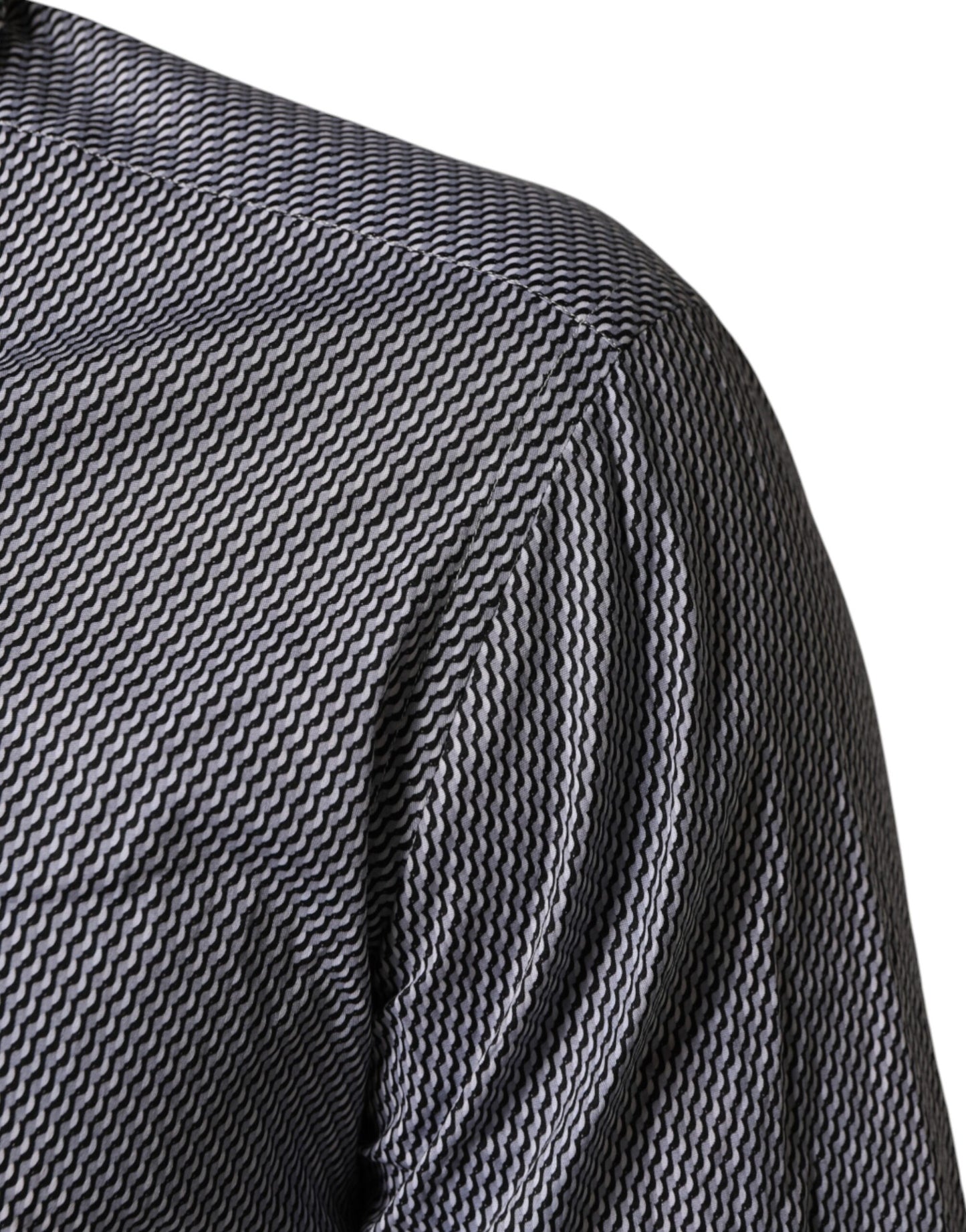 Gray Patterned Long Sleeves Dress Shirt