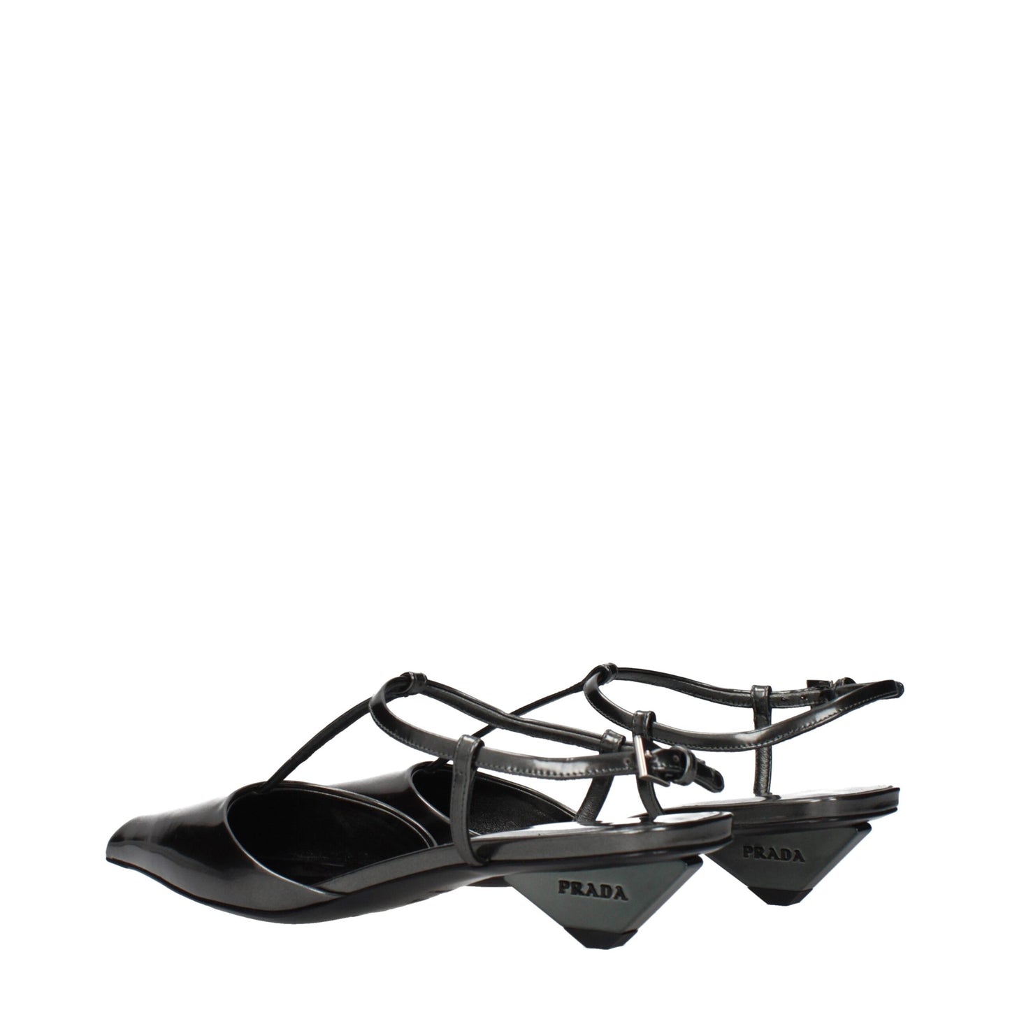 Gray Leather Sandals