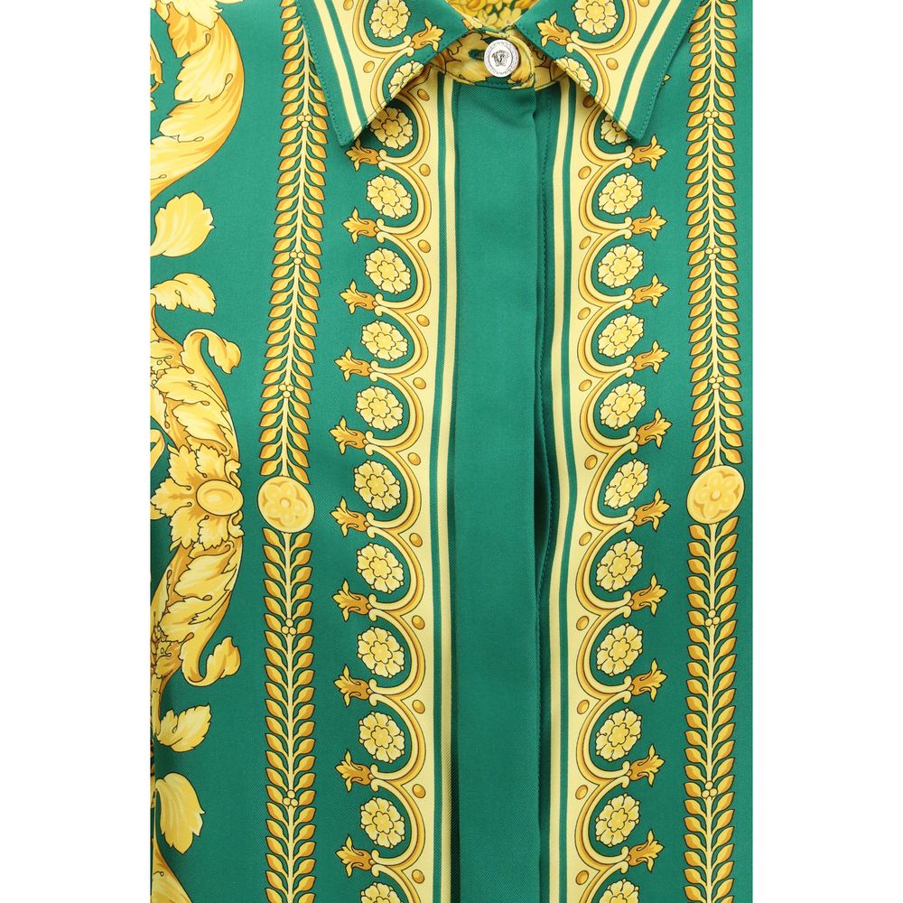 Bicolor Silk Pattern Shirt