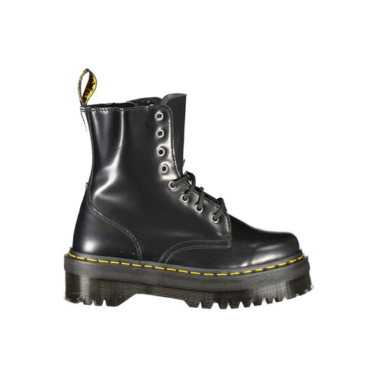 Black Leather Unisex Ankle Boot