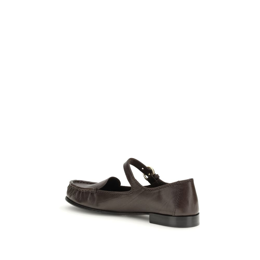 Brown Calf Leather Bos Taurus Slip-On Loafers