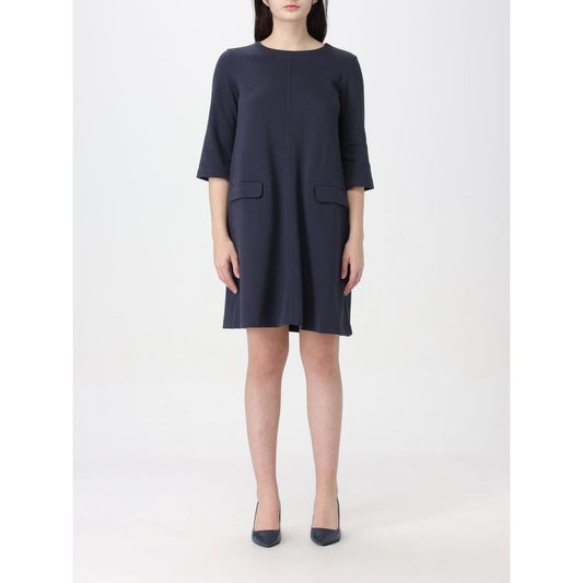 Blue Cotton Casual Dress