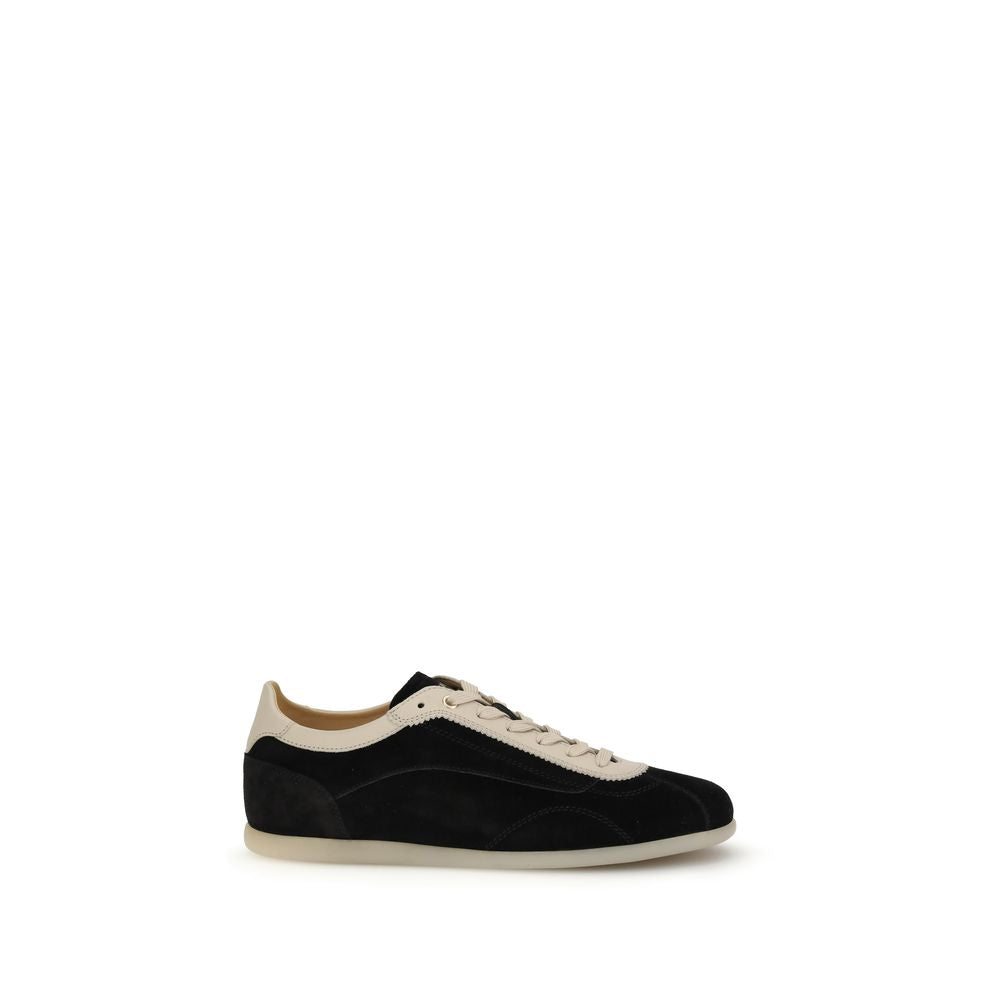 Gray Calf Leather Bos Taurus Low Top Sneakers