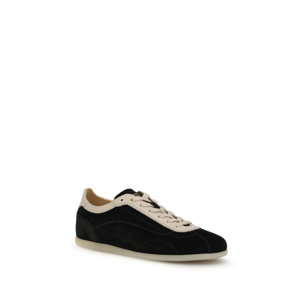 Gray Calf Leather Bos Taurus Low Top Sneakers