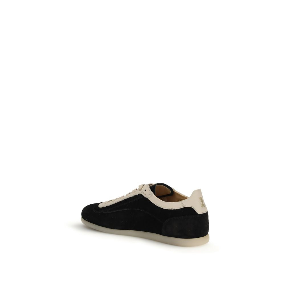 Gray Calf Leather Bos Taurus Low Top Sneakers