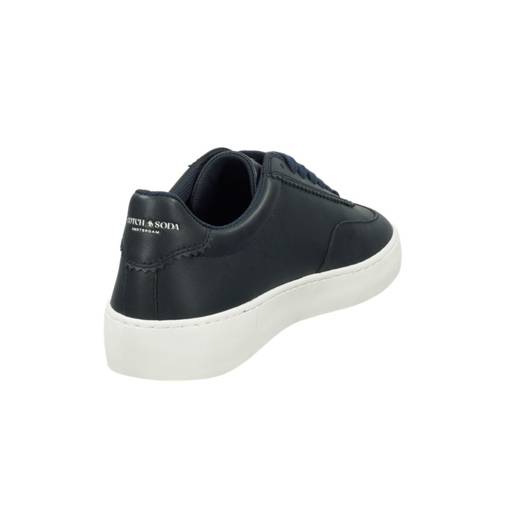 Blue Cowhide Low Top Sneakers
