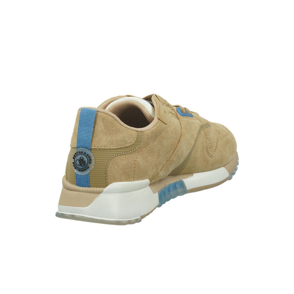 Beige Leather Low Top Sneakers