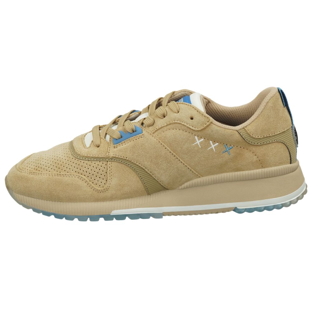 Beige Leather Low Top Sneakers