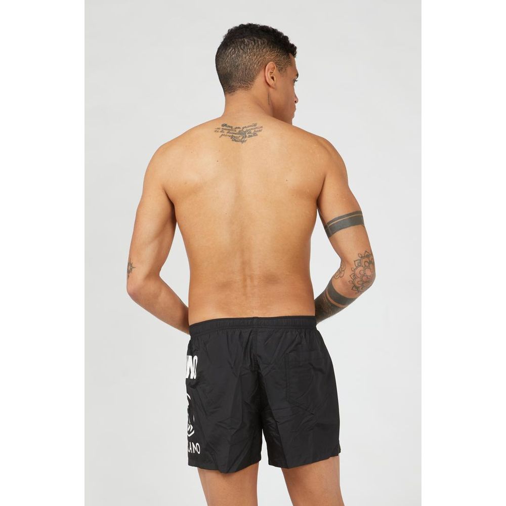 Black Polyester Swim Shorts