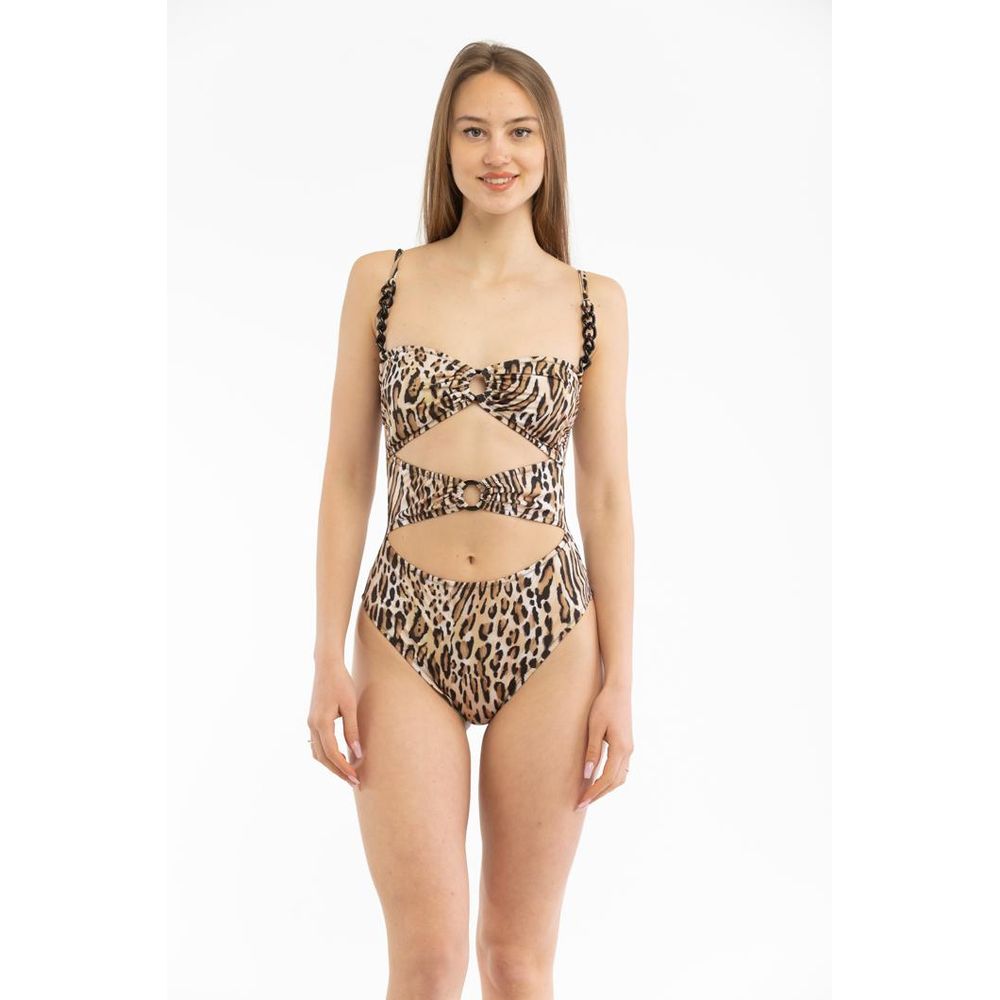 Multicolor Polyester One-Piece Swimsuit
