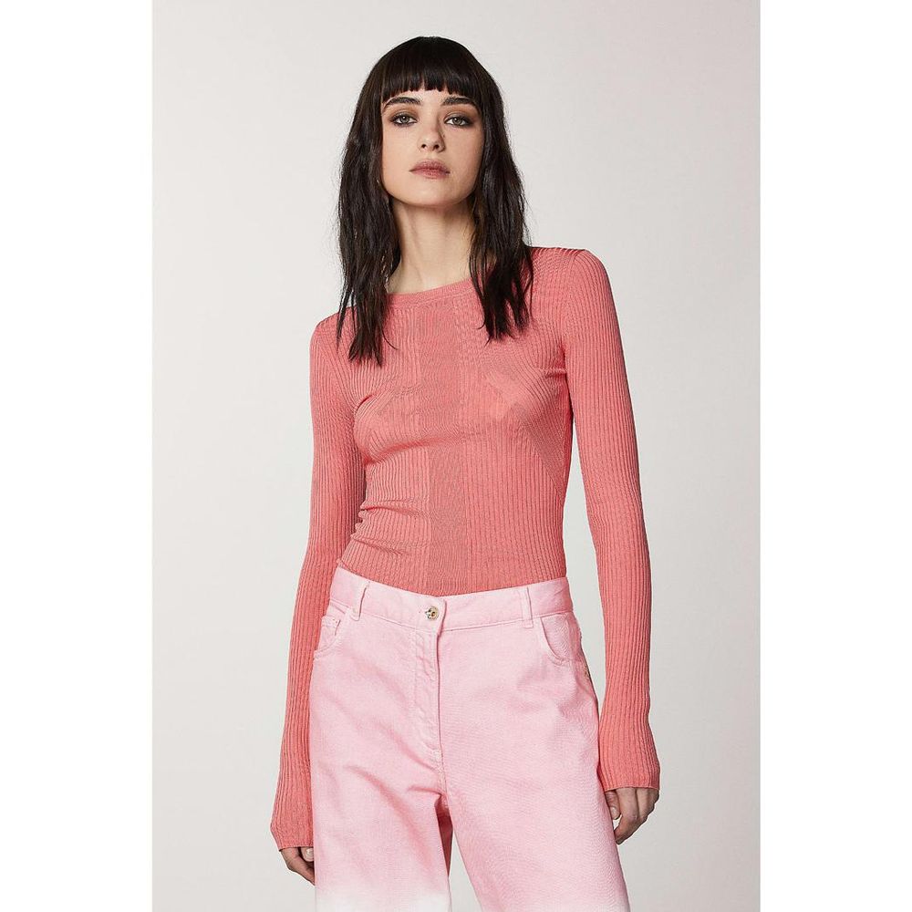 Pink Viscose Jeans Denim