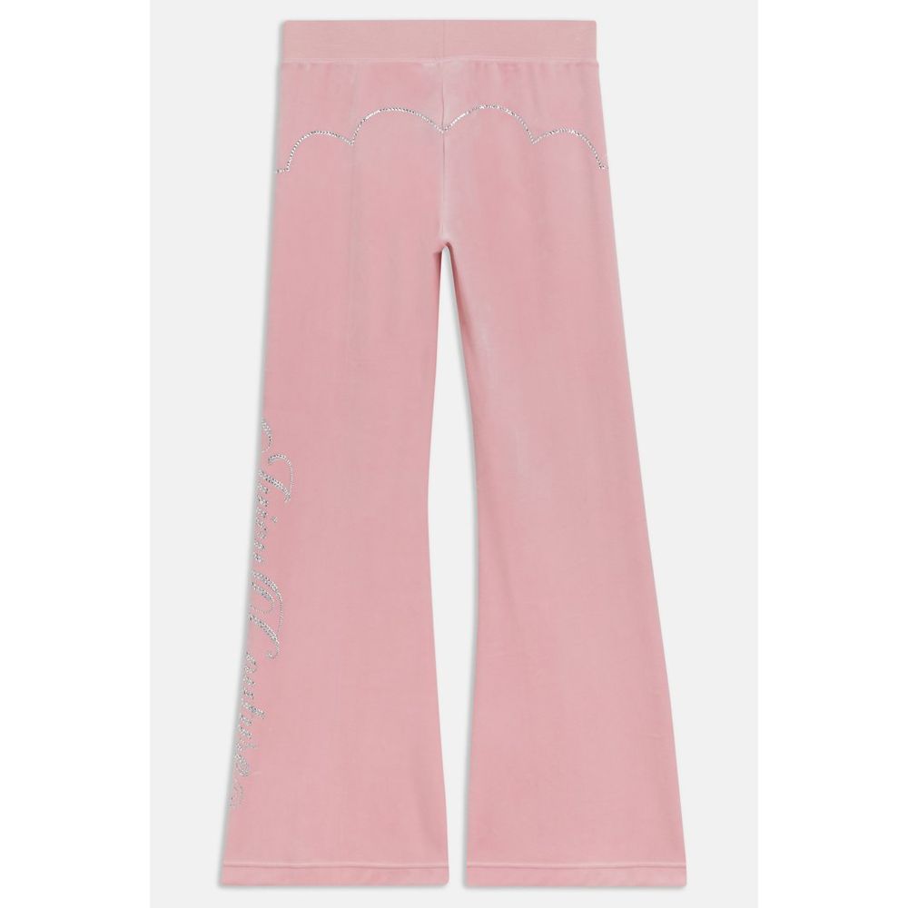 Pink Polyester Flared Pants