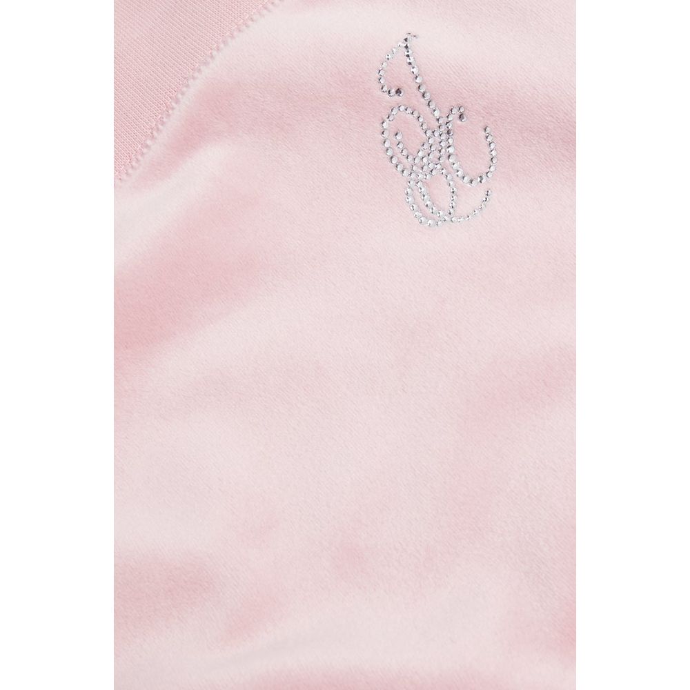 Pink Polyester Flared Pants